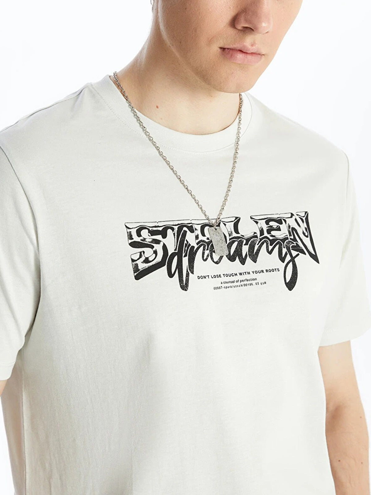 Mens Printed Crew Neck Cotton Jersey Casual T-Shirt