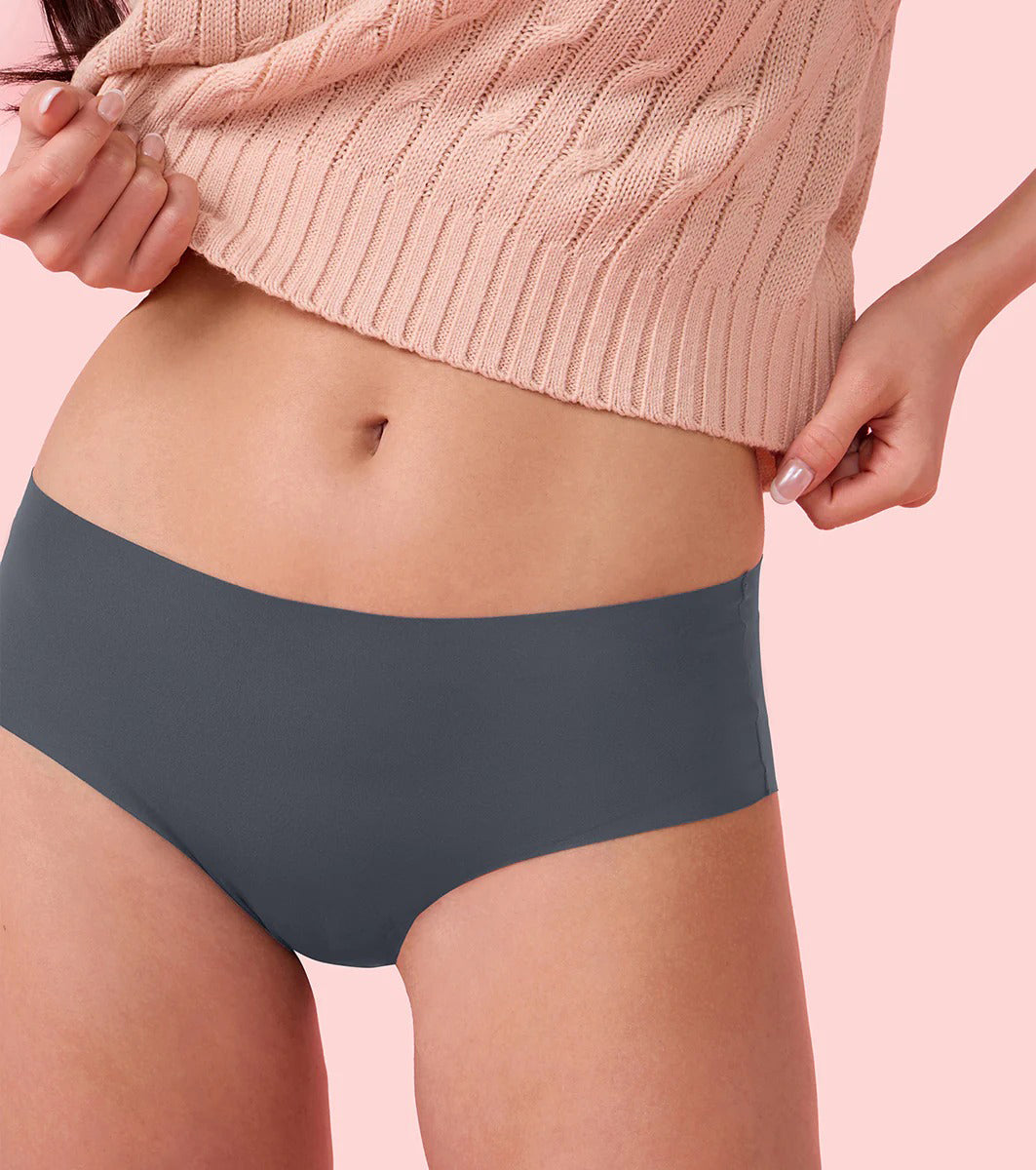 Womens Seamless Mid Rise Invisible Soft Stretch Hipster Panty