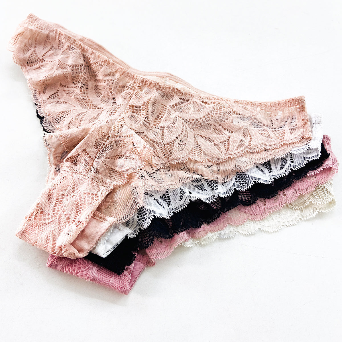 Pack of 3 Womens Soft Stretch Floral Lace Brazilian Brief Panty