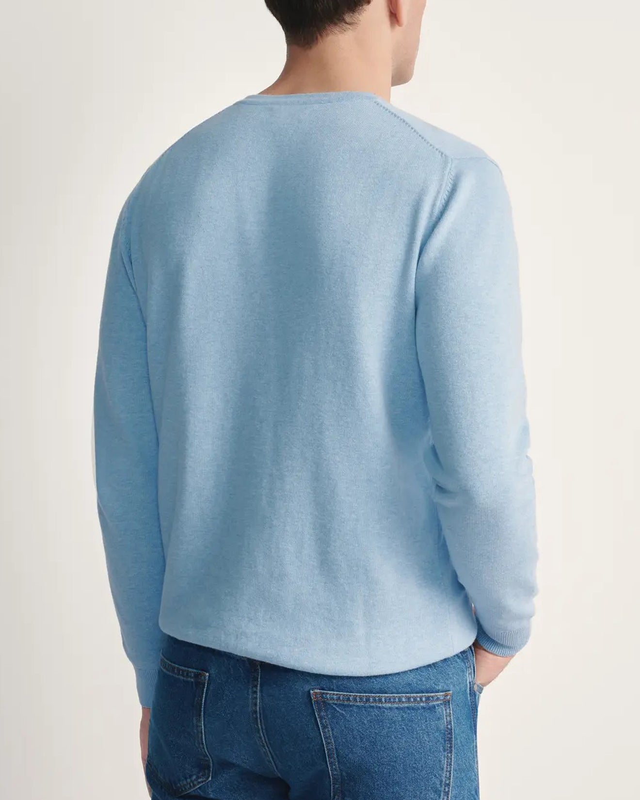 Mens Premium Cotton V-Neck Long Sleeve Knit Sweater