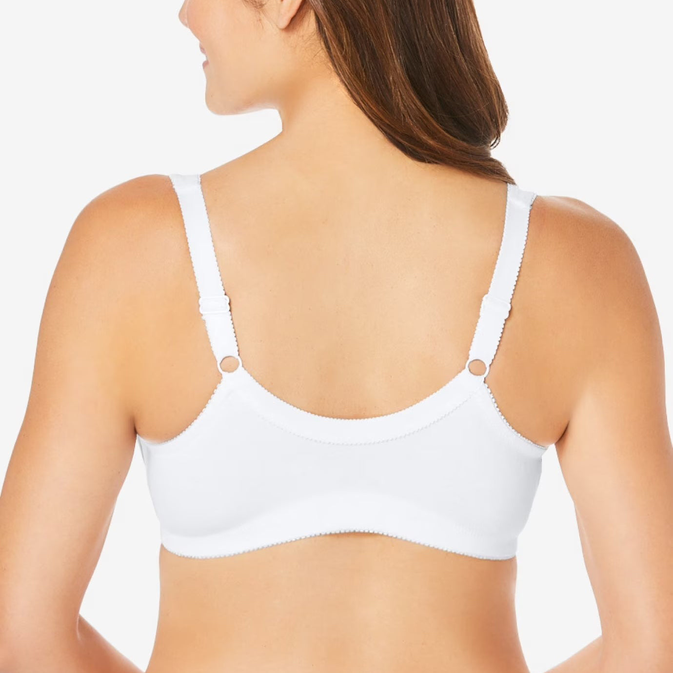Womens Plus Size Solid Wireless Front Close Adjustable Straps Bra