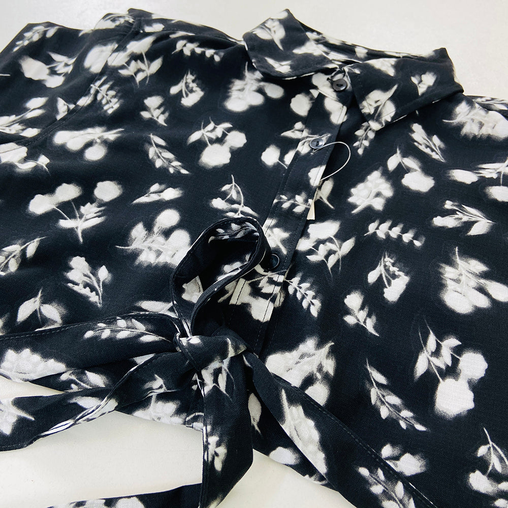 Womens Full Sleeve Floral Midi Length Shirt Dress