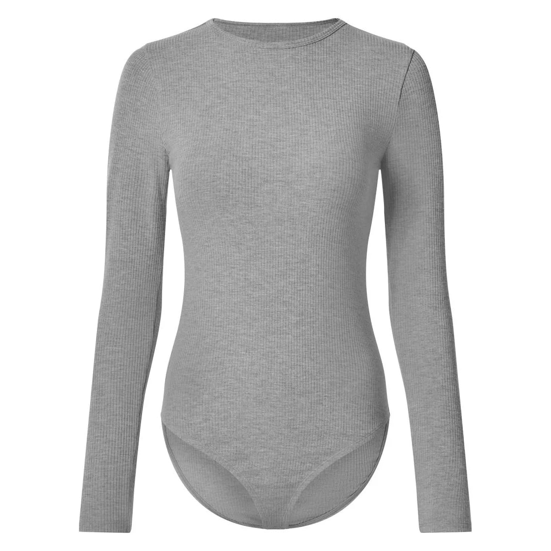 Womens Full Sleeve Soft Stretch Ribbed Bodysuit