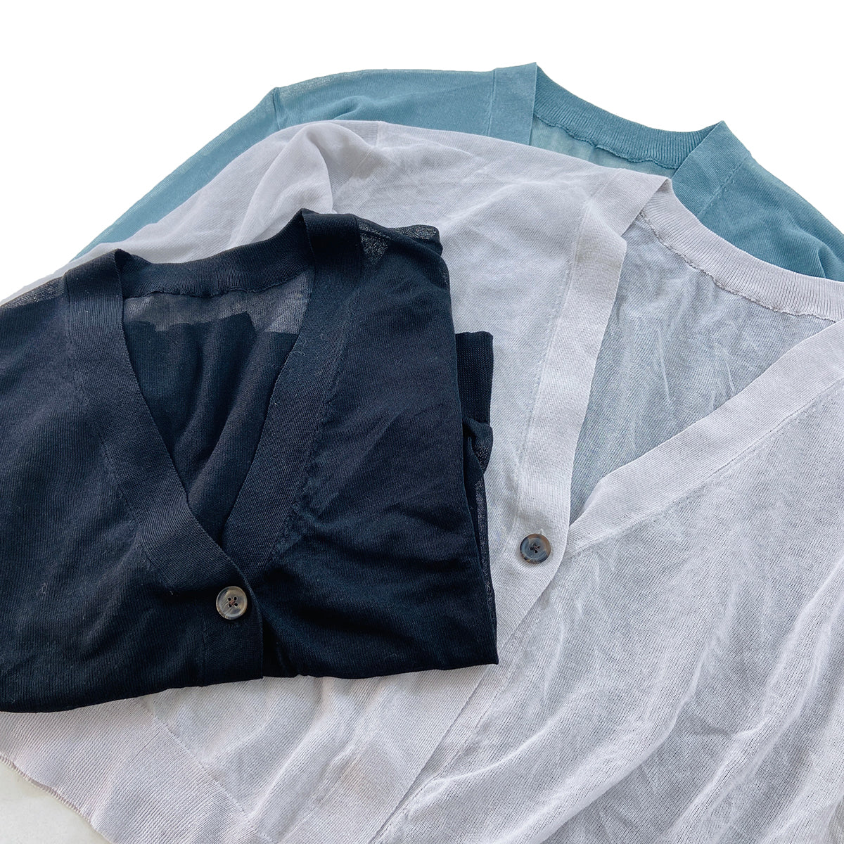 Womens Lightweight Sheer Knit V-Neck Cardigan