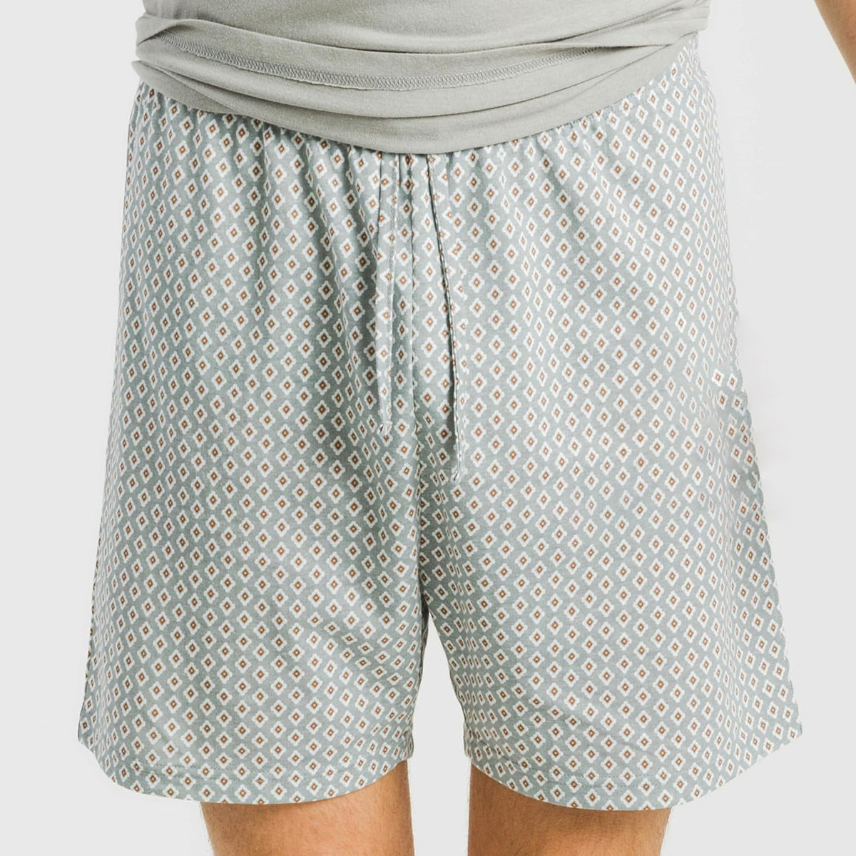 Mens Summer Soft Lightweight Printe Sleepwear Pajama Shorts