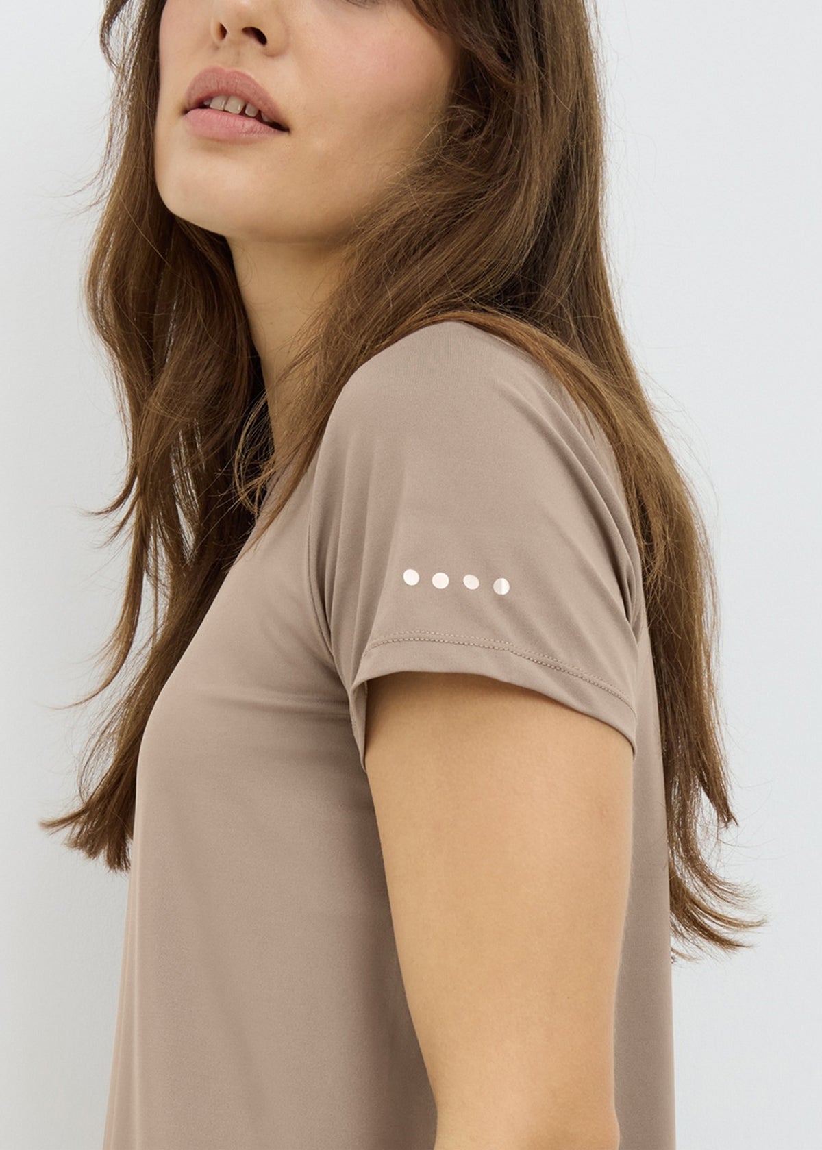 Womens Round Neck Breathable Stretch Activewear T-Shirt