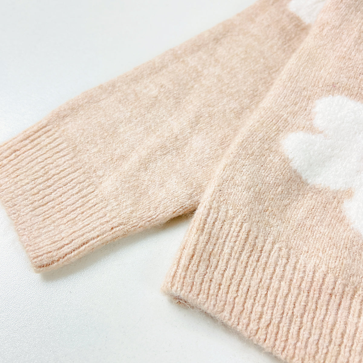 Girls Premium Floral Knit Button-Down Cardigan Sweater