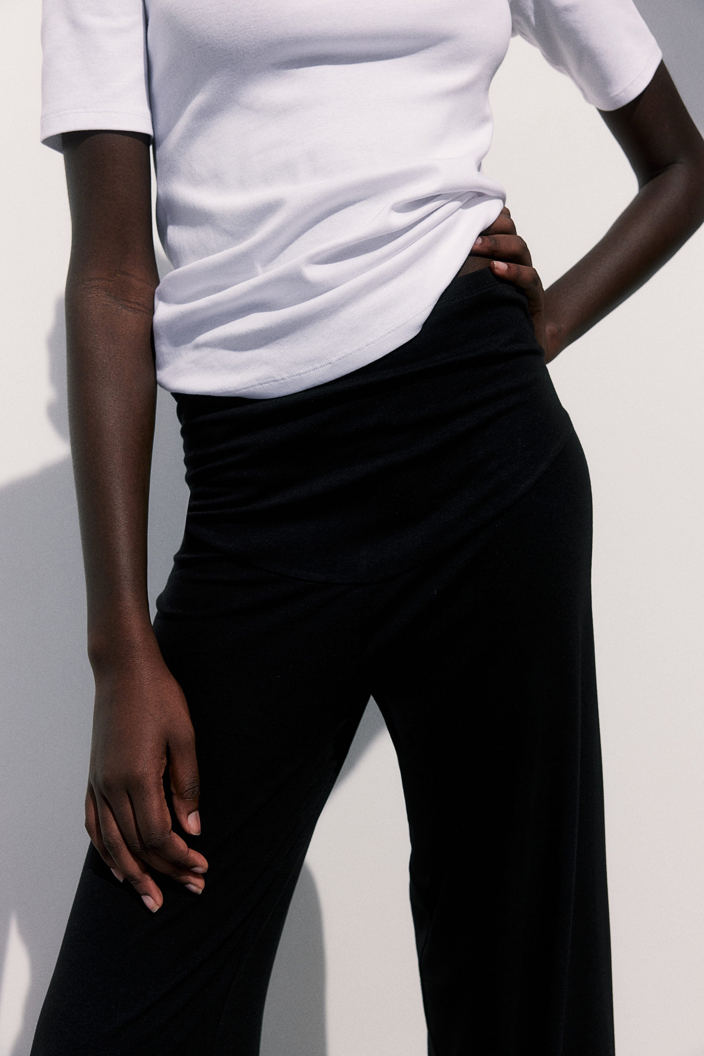 Womens High Waisted Maternity Jersey Trousers