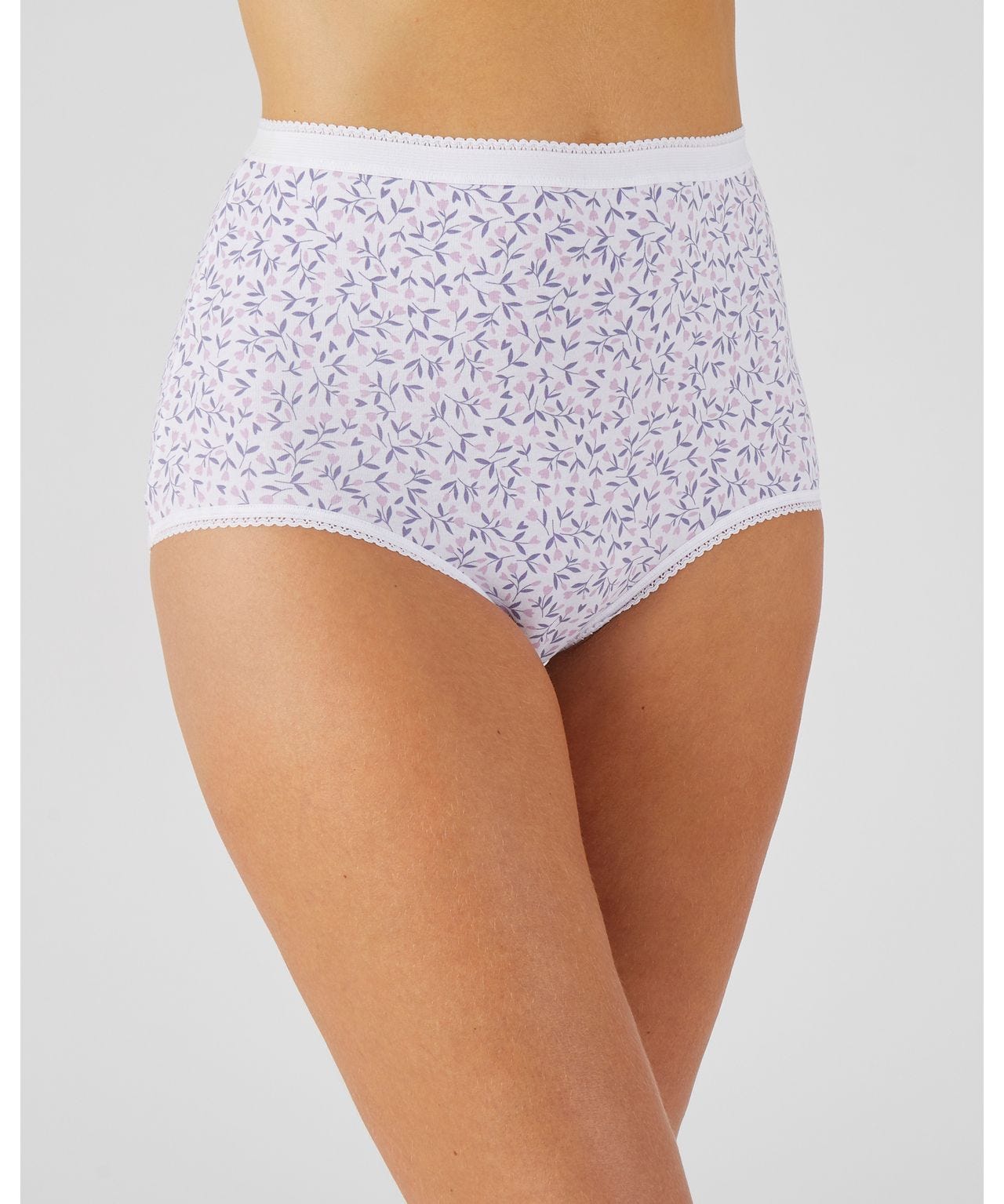 Pack of 4 Ladies High Waisted Full Back Cover Printed Brief Panty