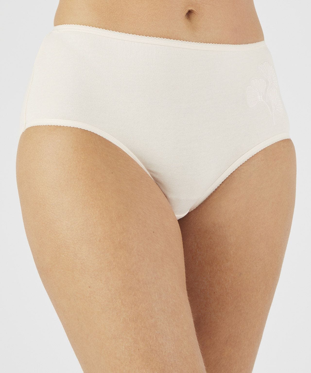 Pack of 3 Ladies Mid Rise Embroidered Cotton Brief Panty