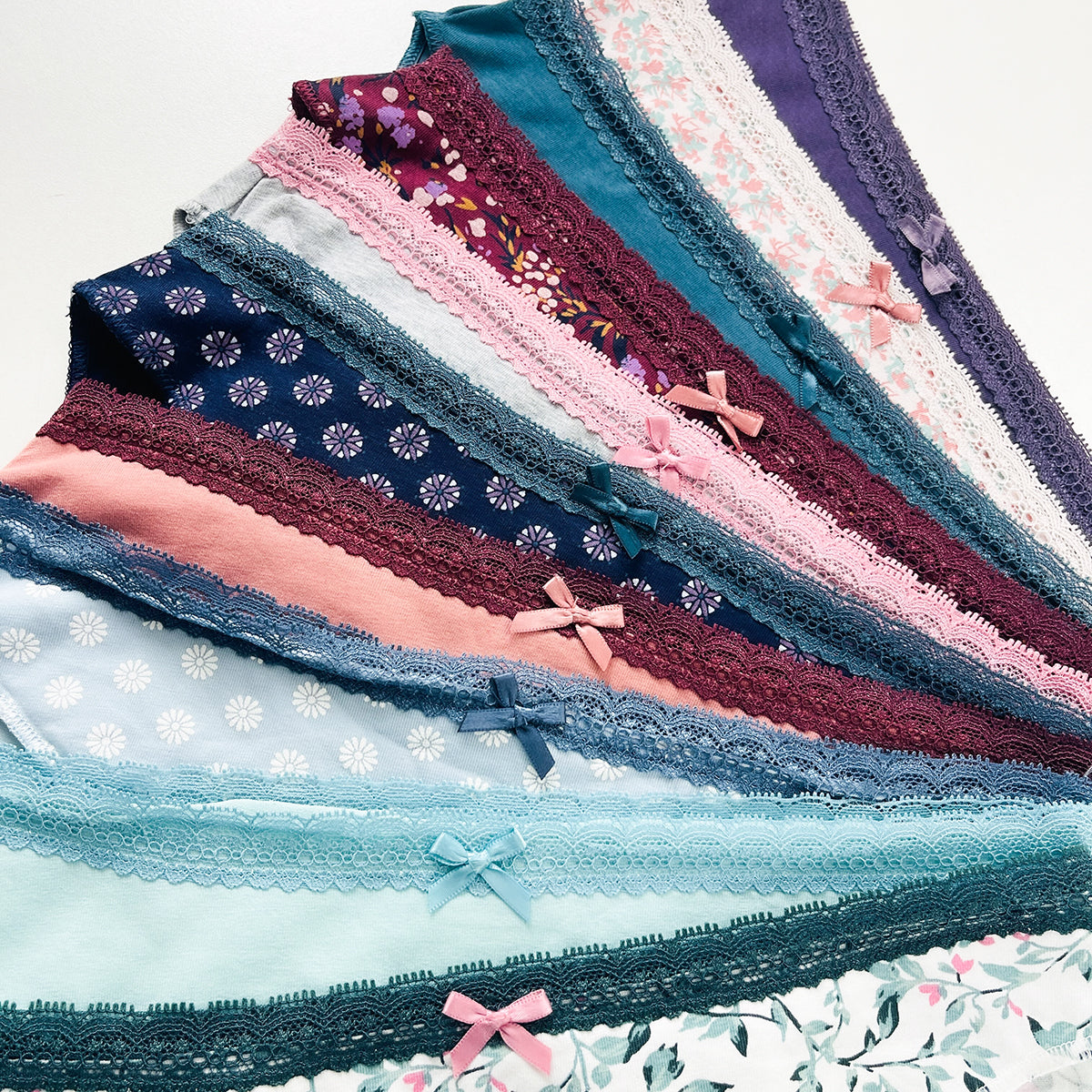 Pack of 5 Womens Soft Cotton Lace Trim Bikini Comfort Underwear Panty