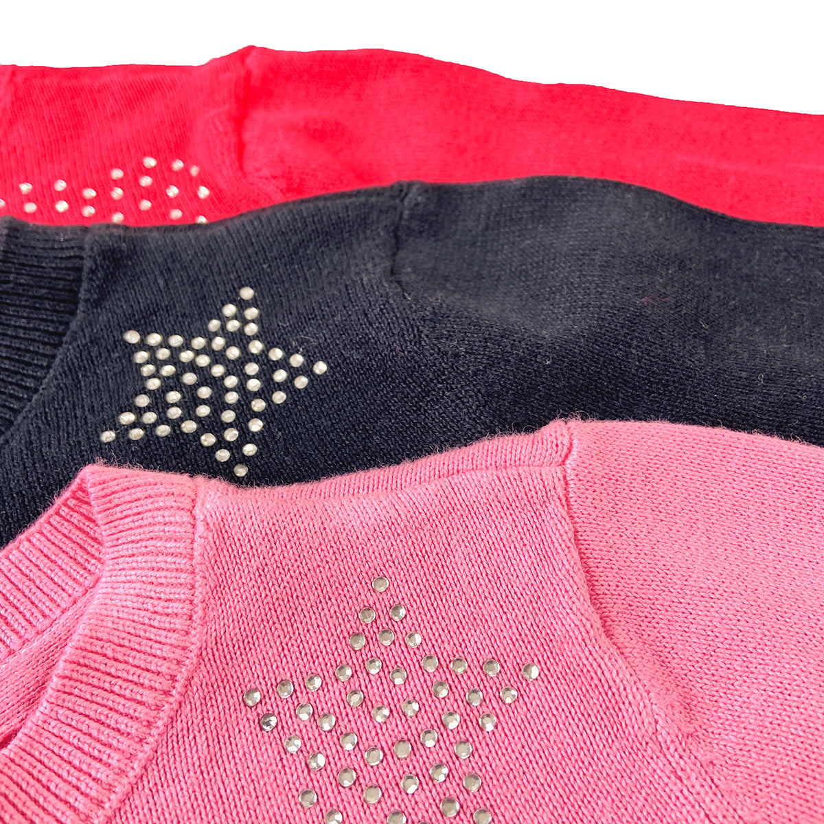 Girls Premium Rhinestone Knit Button Cardigan