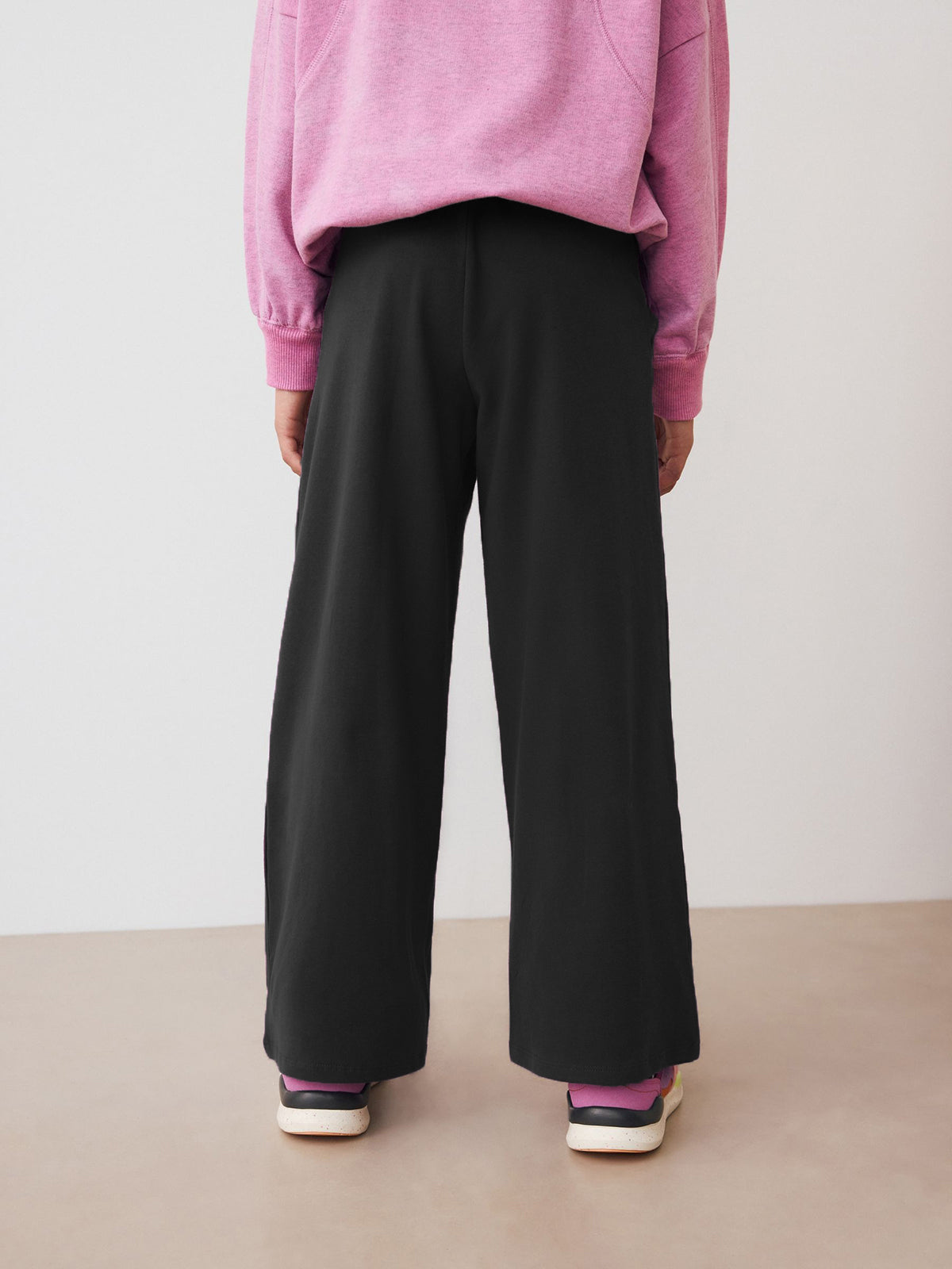 Girls Cotton Wide Leg Trousers with Pockets