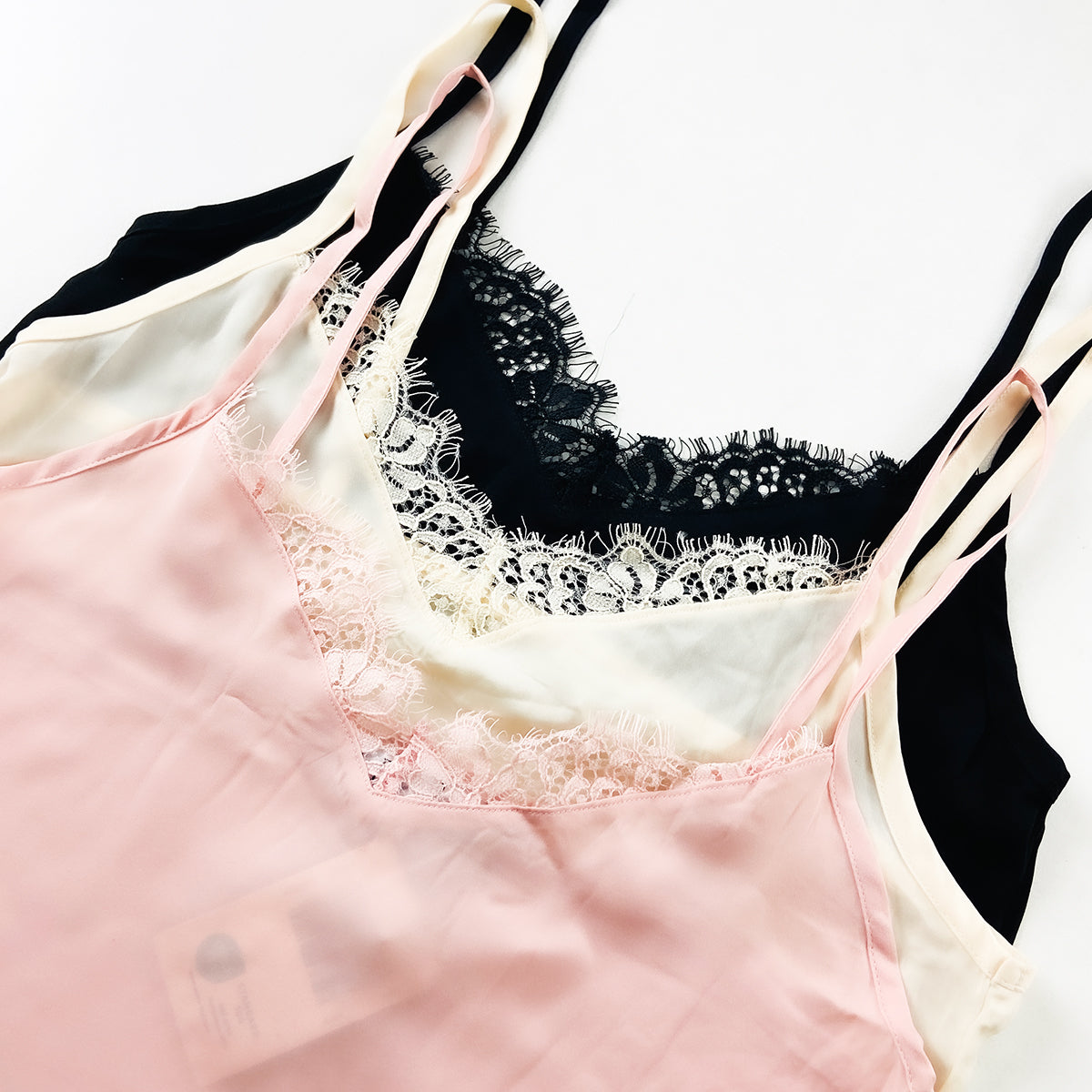 Womens Lace Trim Adjustable Straps V-Neck Camisole Tank Top