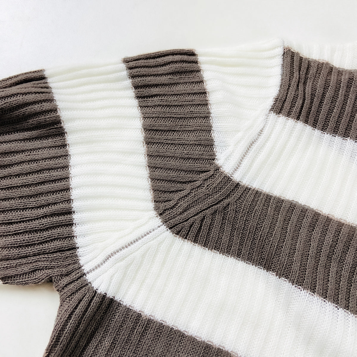 Womens Ribbed Striped Soft Knit Turtleneck Sweater