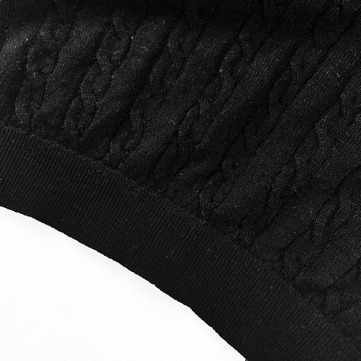 Womens Round Neck Premium Cable Knit Short Sleeve Sweater