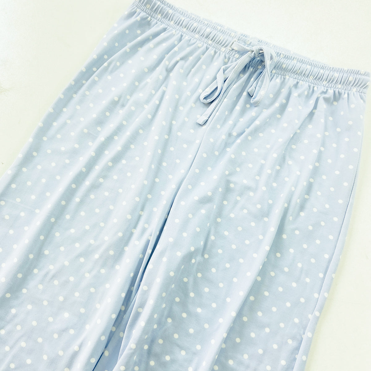 Womens Polka Dot Soft Stretch Lace Trim Sleepwear 3/4 Pajama Set