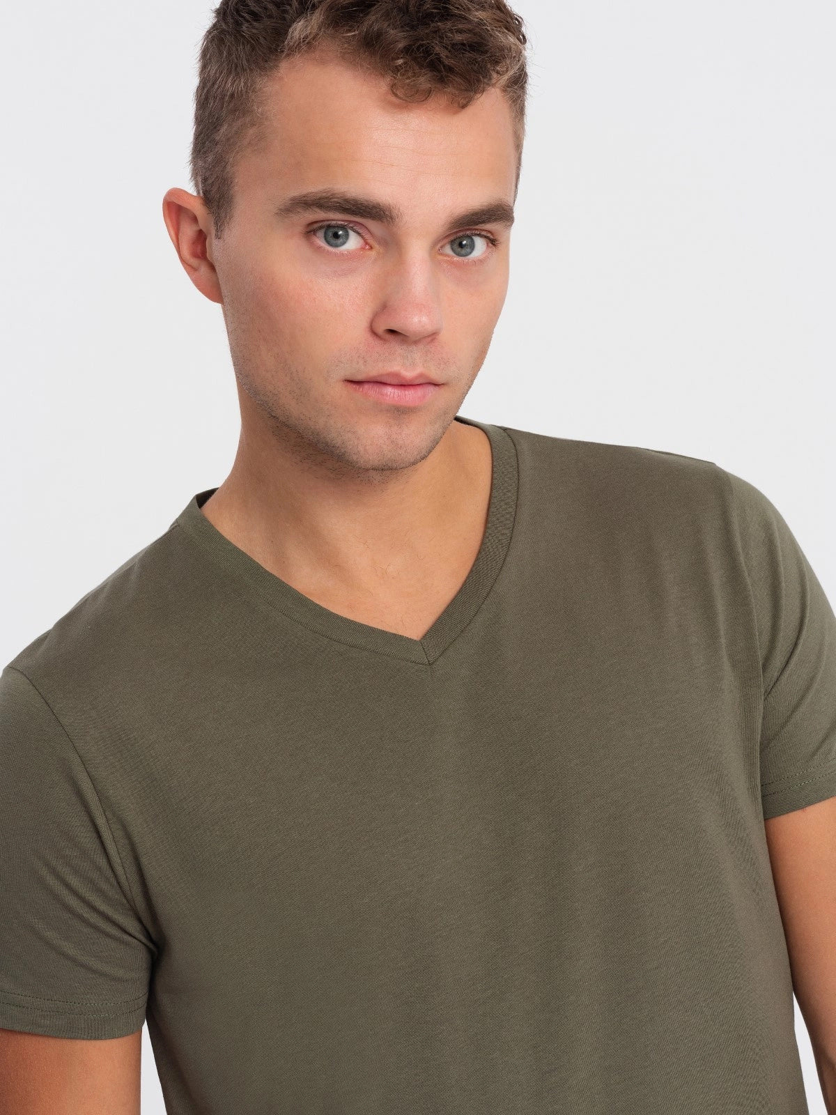 Men's Short Sleeve V-Neck Cotton T-Shirt
