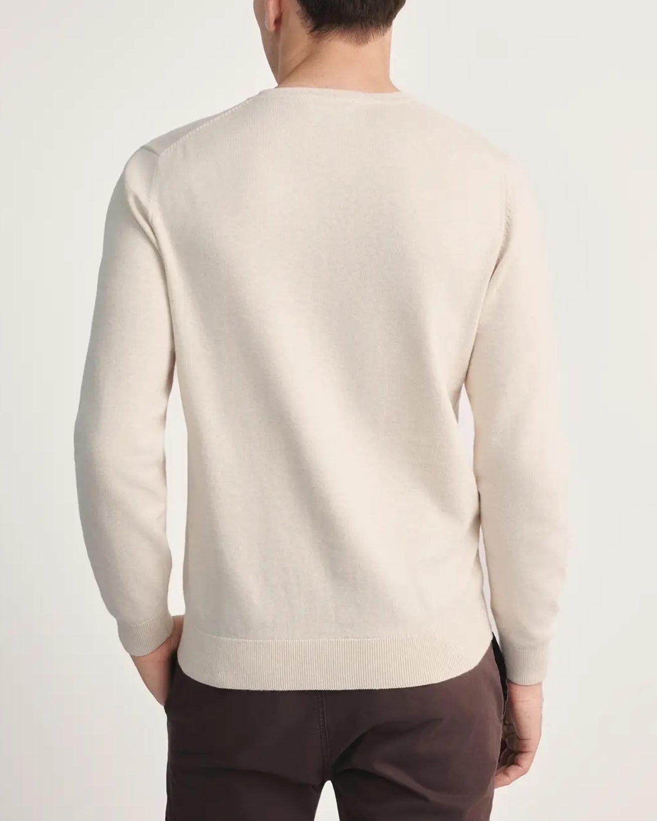 Mens Premium Cotton V-Neck Long Sleeve Knit Sweater