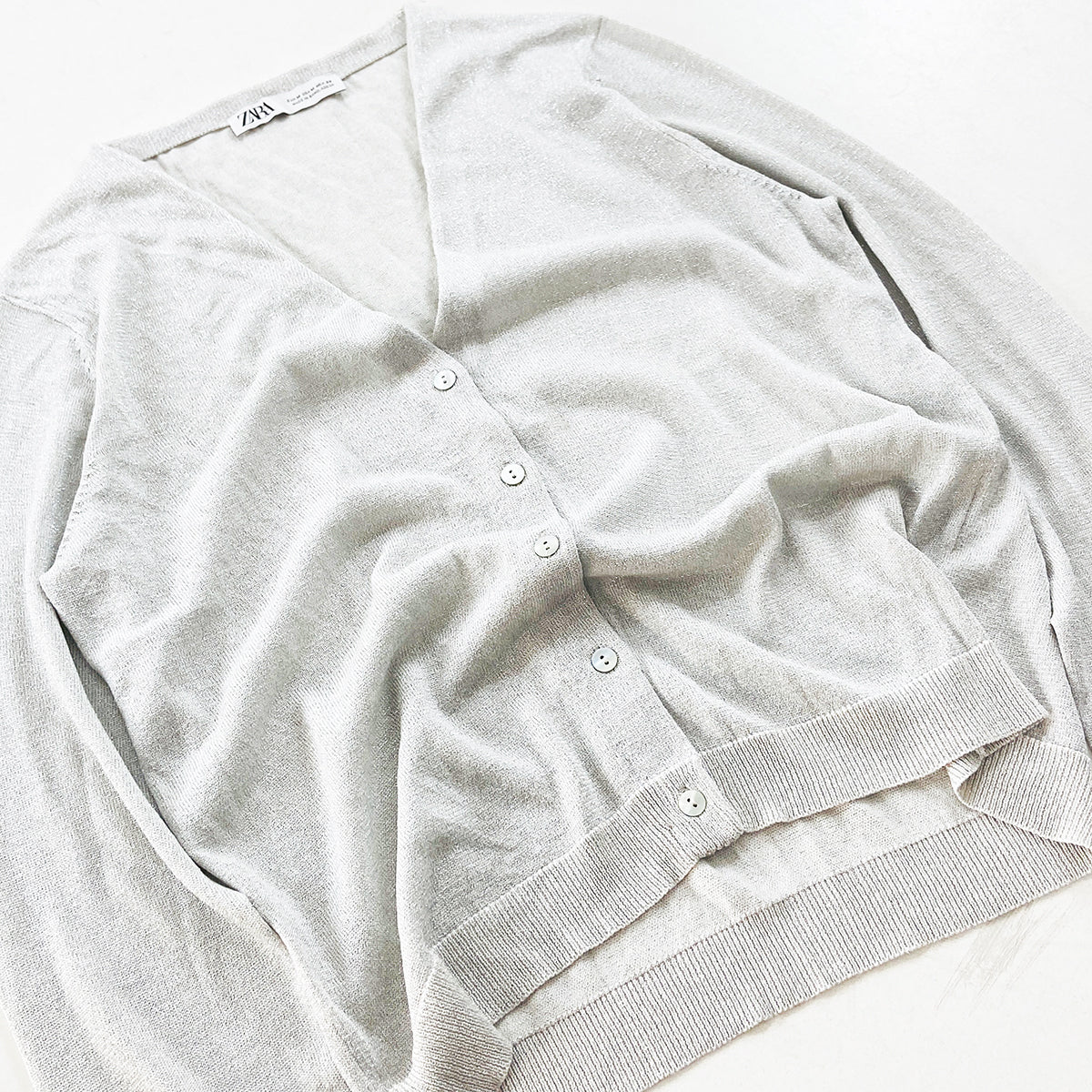 Womens Soft Thread Knit Sparkle Cardigan