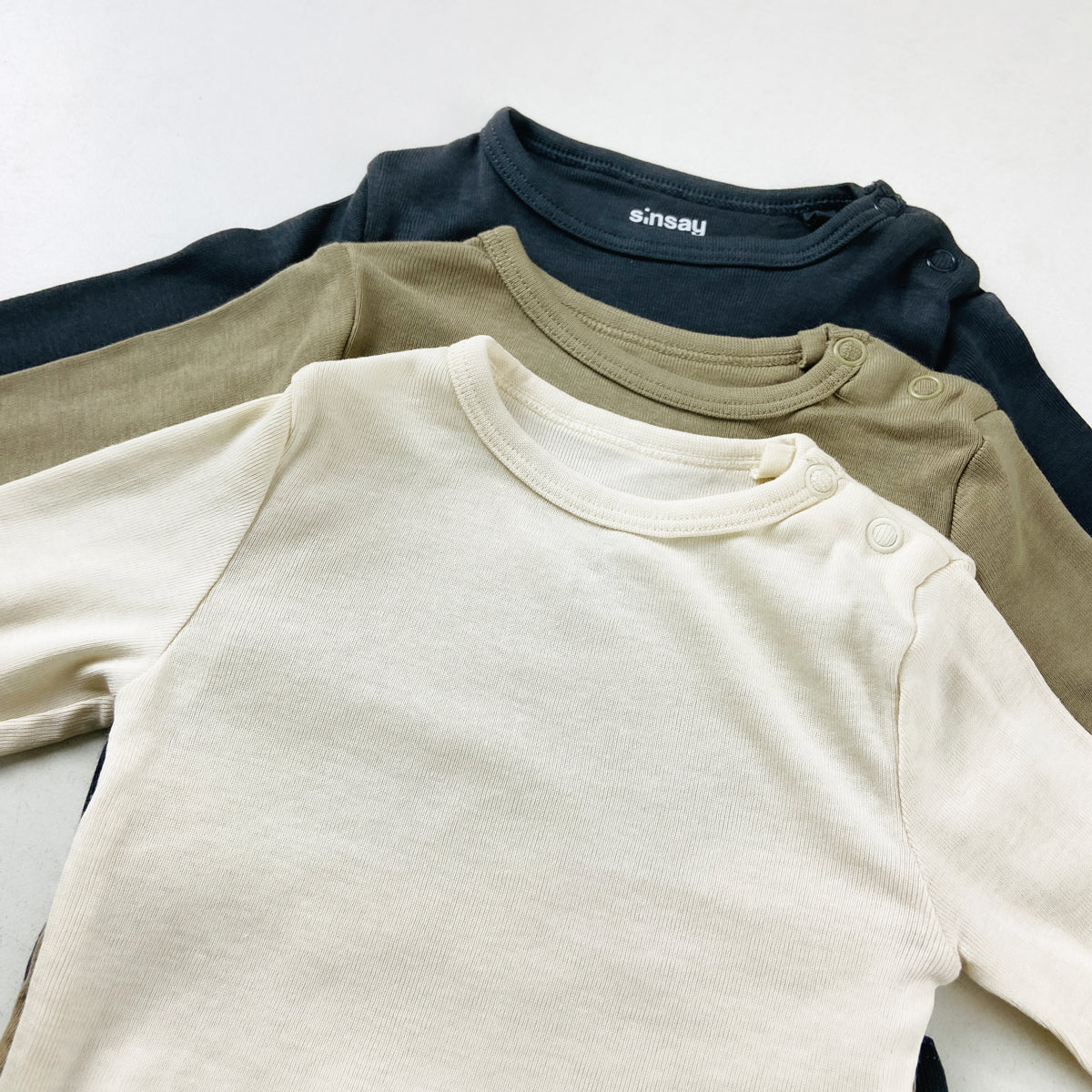 Pack of 3 Baby Long Sleeve Cotton Bodysuit Romper