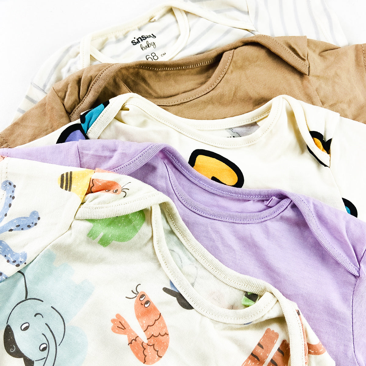 Pack of 5 Baby Short Sleeve Cotton Bodysuits Romper