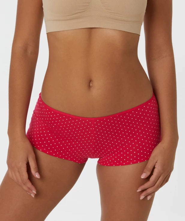 Womens Sporty Polka Dot Cotton Boyshort Panty