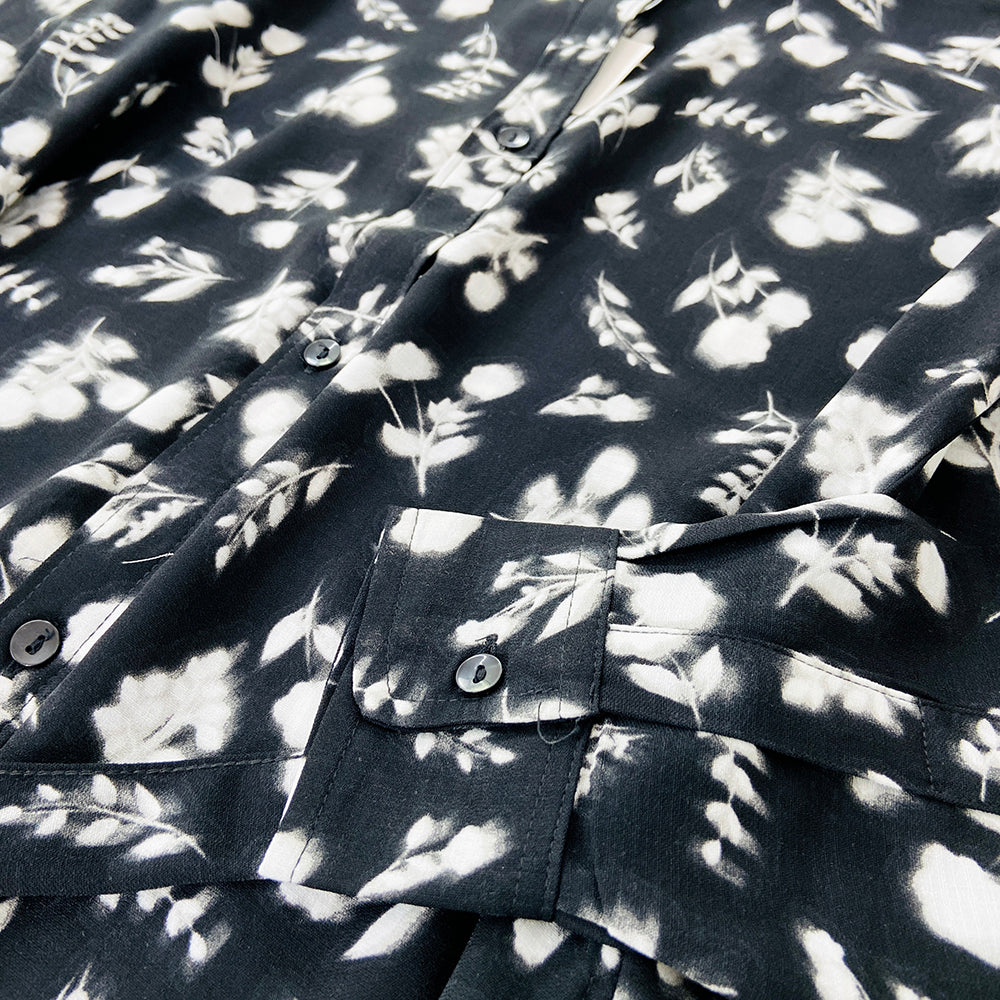 Womens Full Sleeve Floral Midi Length Shirt Dress