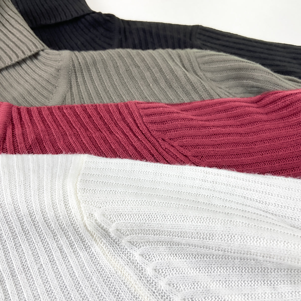 Womens Ribbed Knit Turtleneck Soft Stretch Sweater