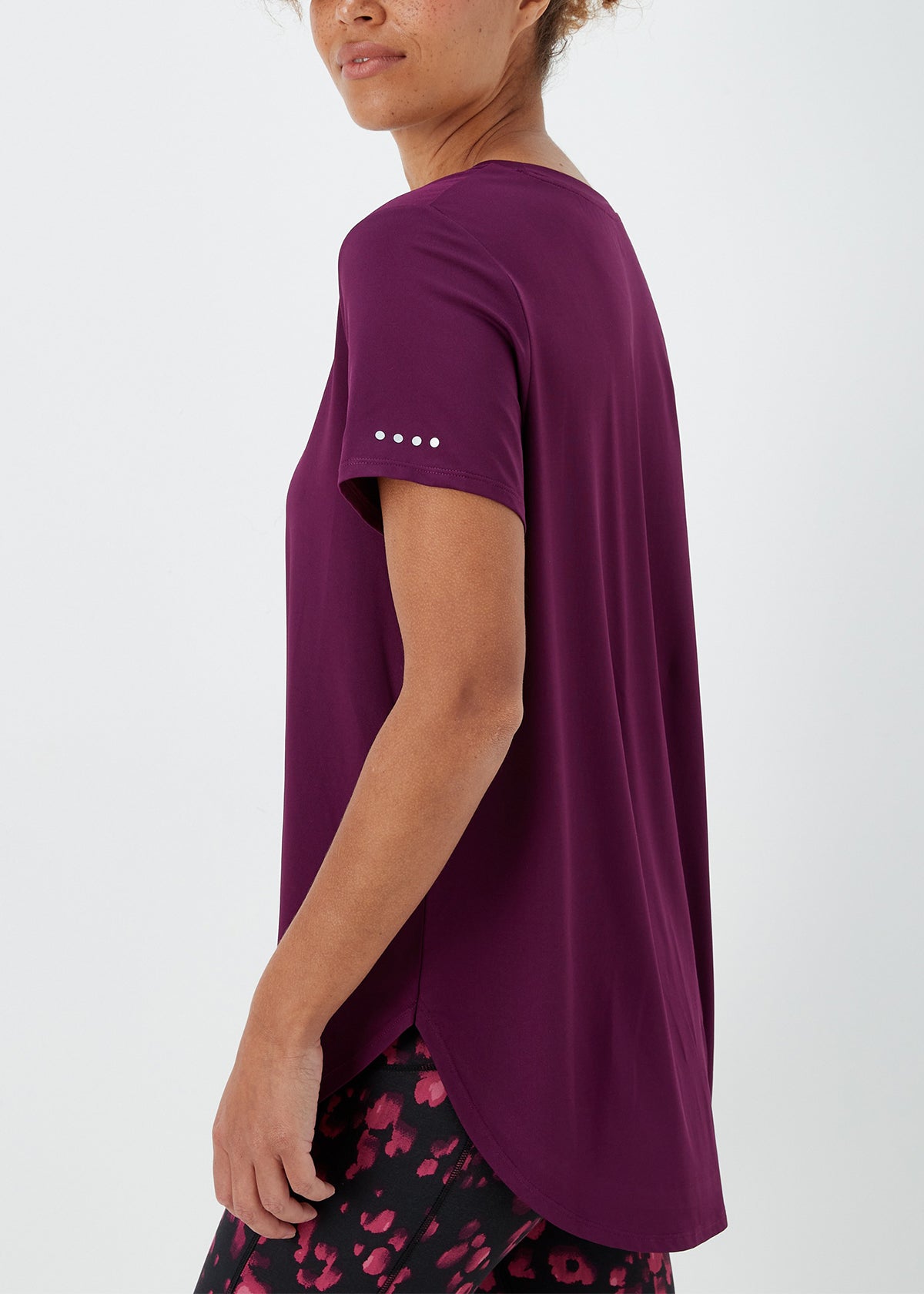 Womens Round Neck Breathable Stretch Activewear T-Shirt