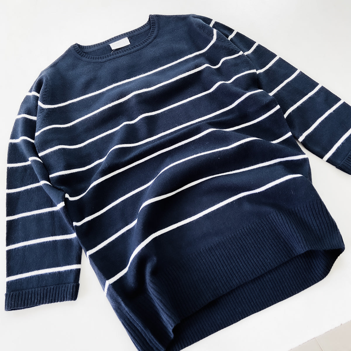 Ladies Premium Striped Knit Winter Pullover Sweater