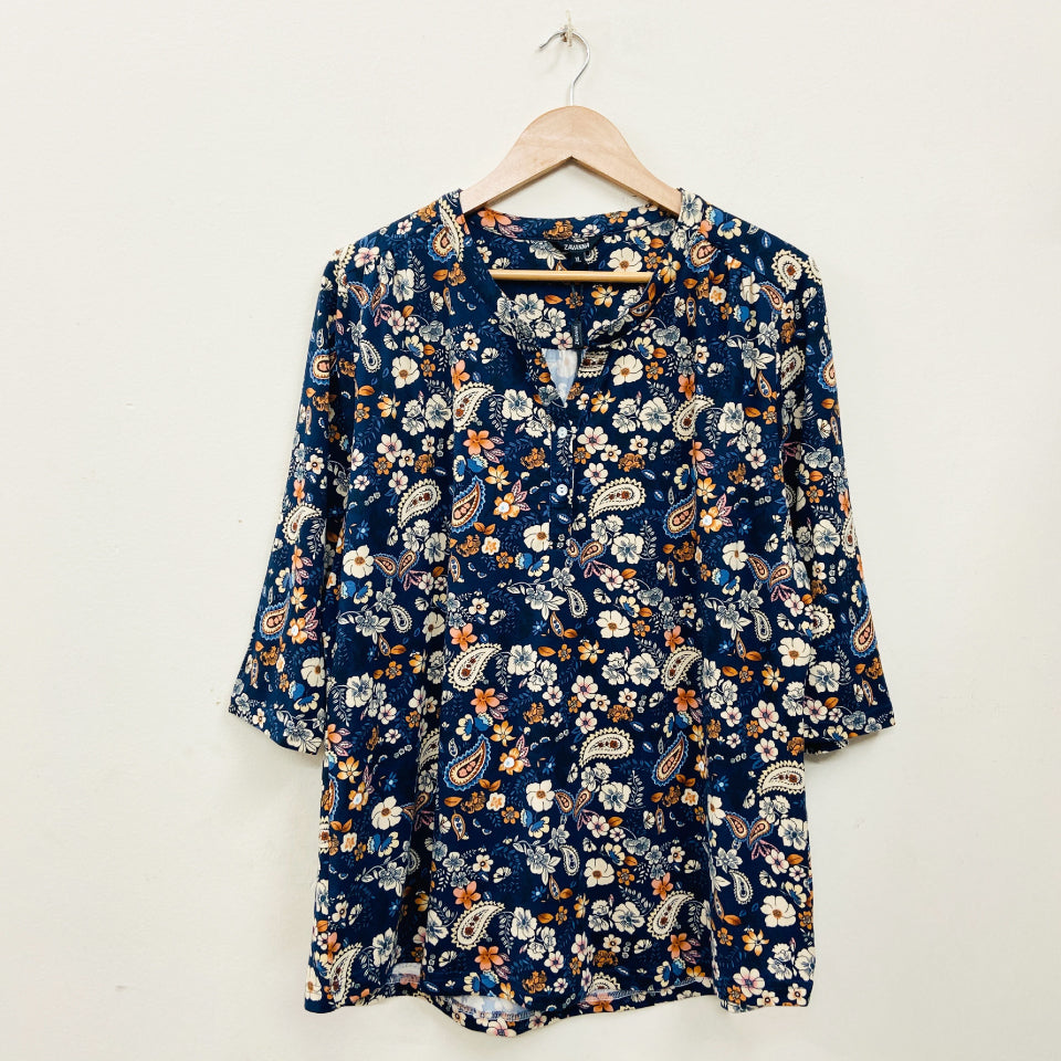 Ladies ¾ Sleeve Soft Floral Casual Top