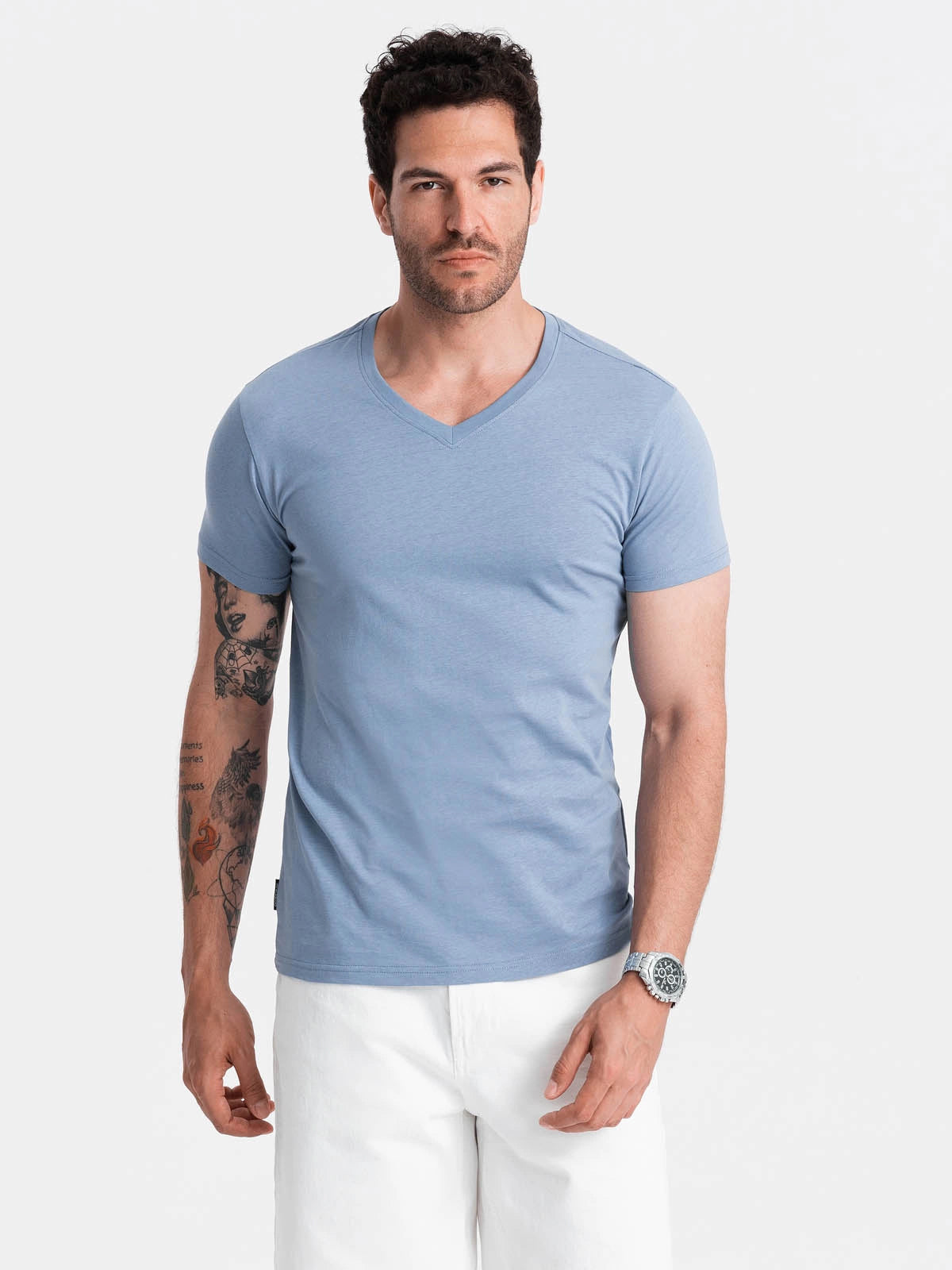 Men's Short Sleeve V-Neck Cotton T-Shirt