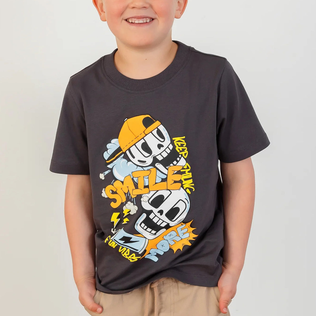 Boys Fun Printed Half Sleeve Soft, Comfortable Cotton T-Shirt