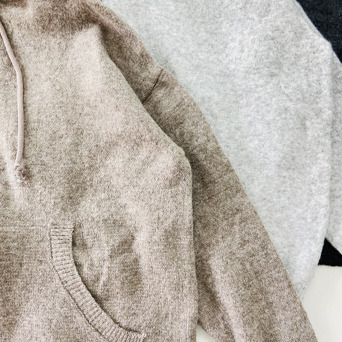 Womens Wool Blend Zip-Up Hoodie with Pockets