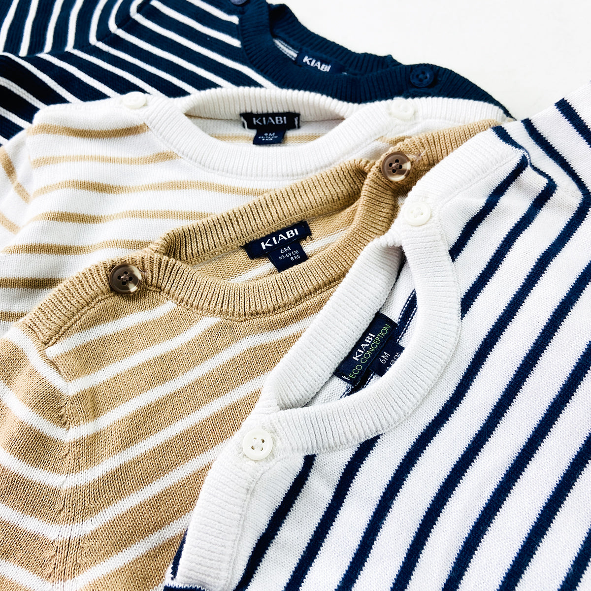 Toddler Baby Soft Cotton Striped Knit Full Sleeve Sweater