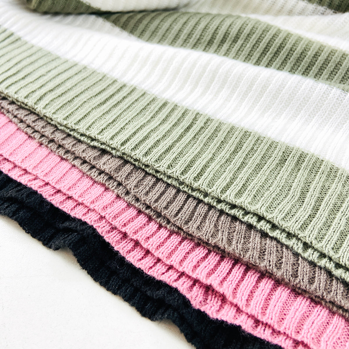 Womens Ribbed Striped Soft Knit Turtleneck Sweater