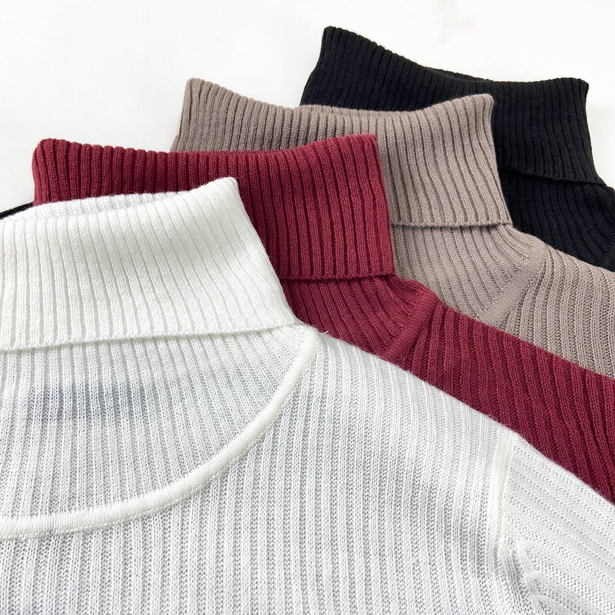 Women’s Ribbed Knit Turtleneck Soft Stretch Sweater