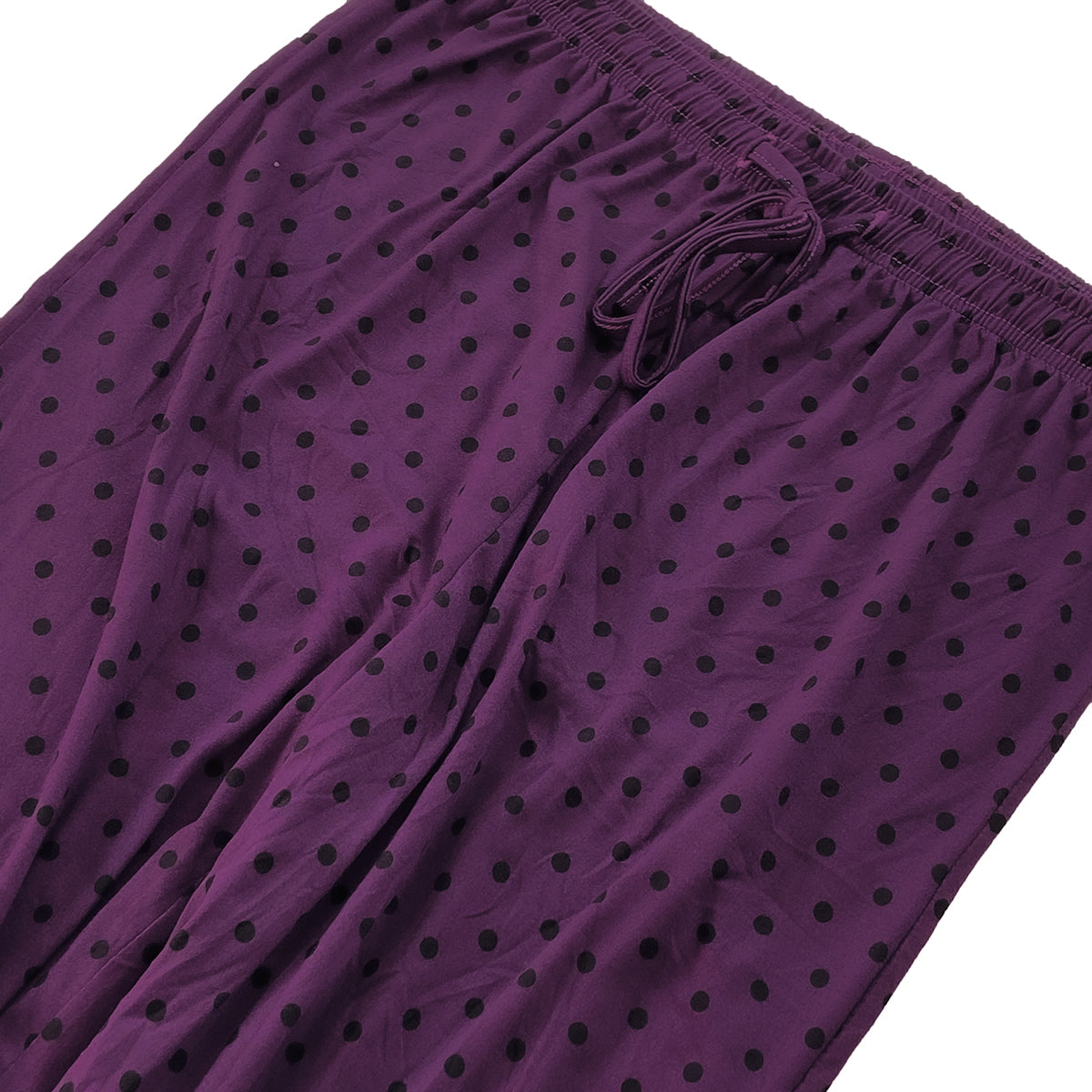 Womens Polka Dot Soft Stretch Lace Trim Sleepwear 3/4 Pajama Set