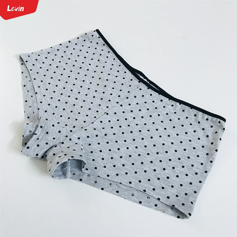 Womens Sporty Polka Dot Cotton Boyshort Panty