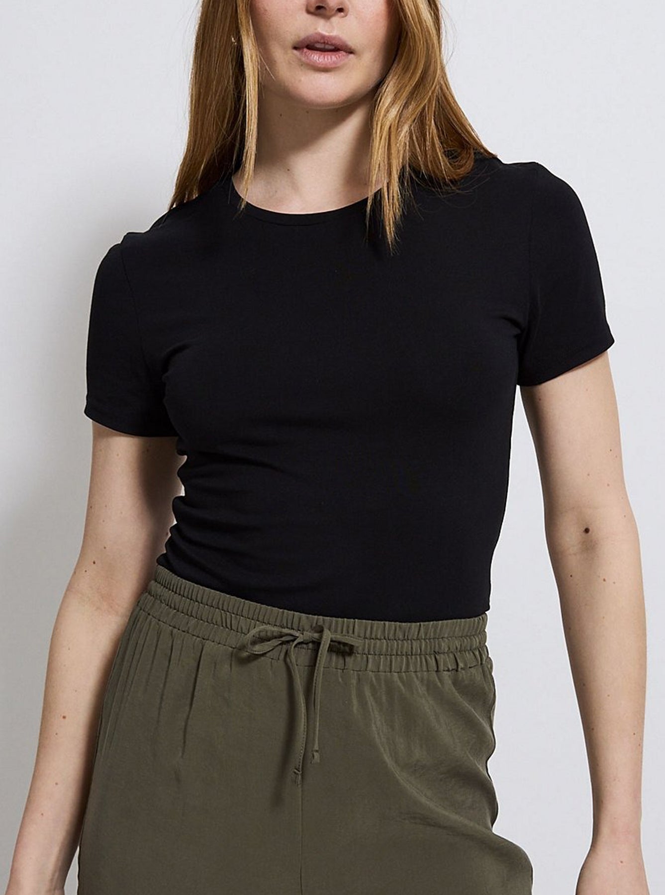 Womens Crew Neck Short Sleeve Soft Cotton Jersey T-Shirt