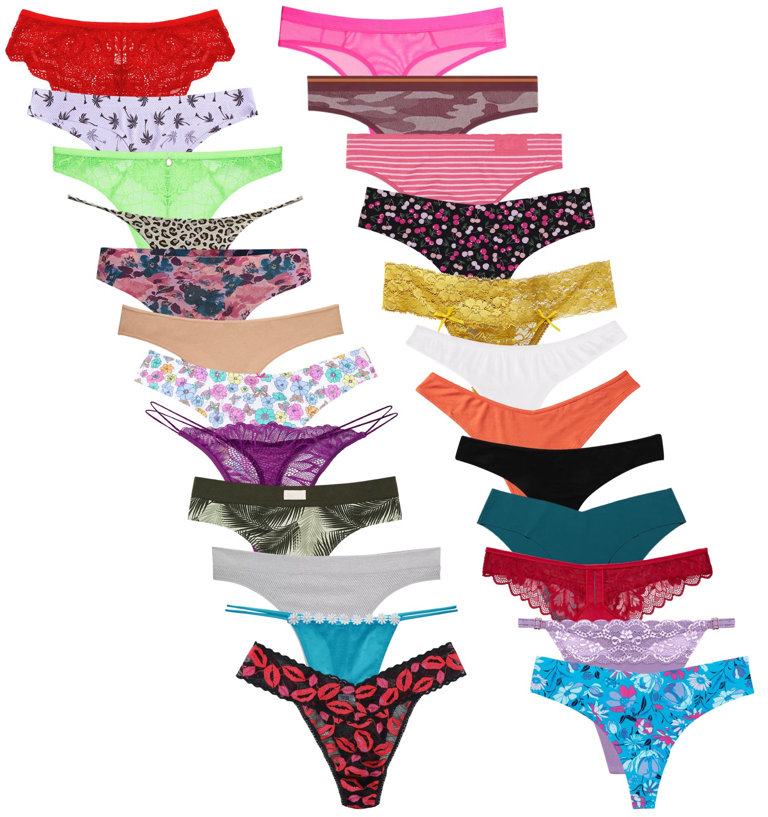 Pack of 12 Assorted Multicolor Ladies Premium Sexy Thong