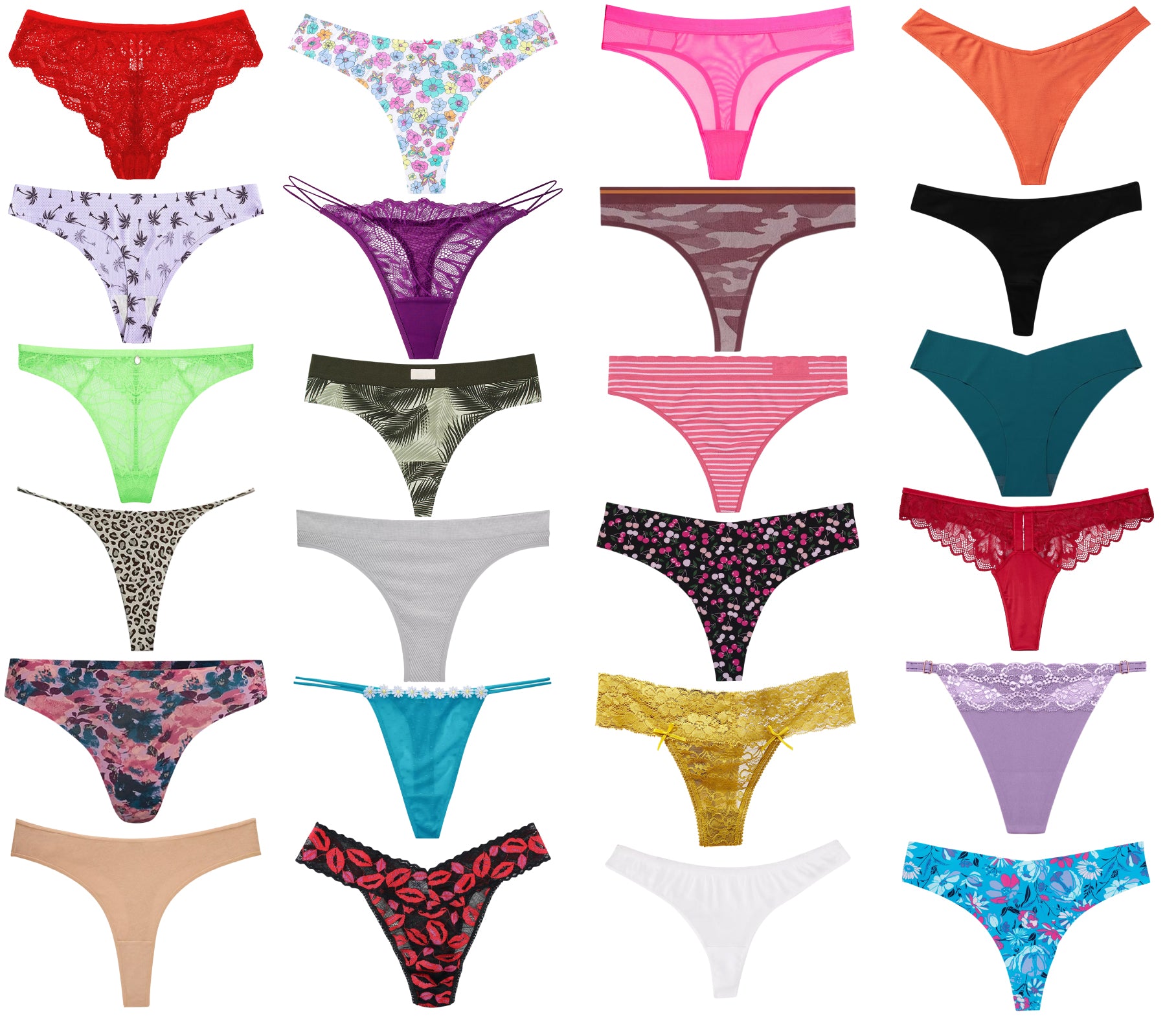 Pack of 12 Assorted Multicolor Ladies Premium Sexy Thong