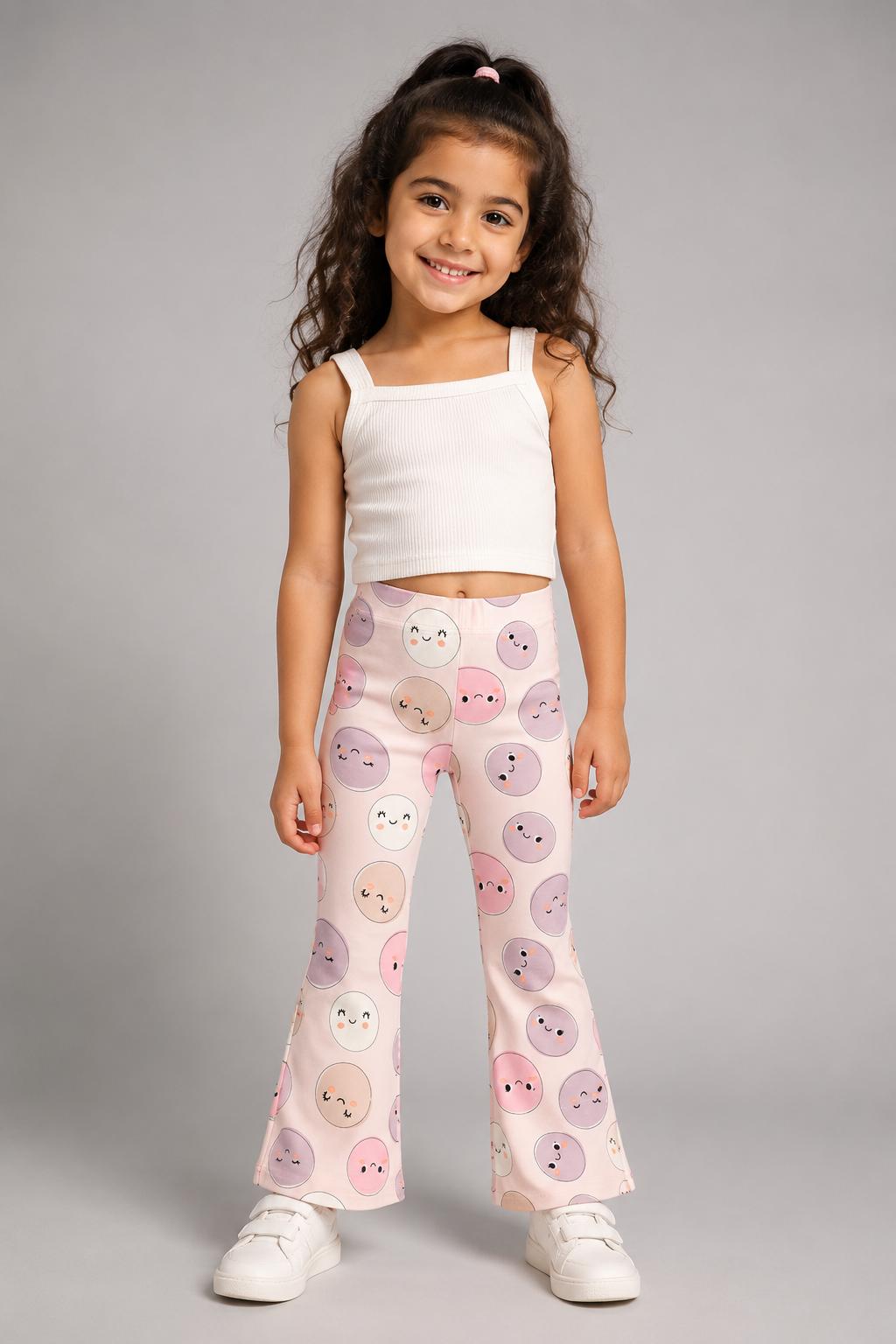 Girls Cotton Printed Flared Leggings