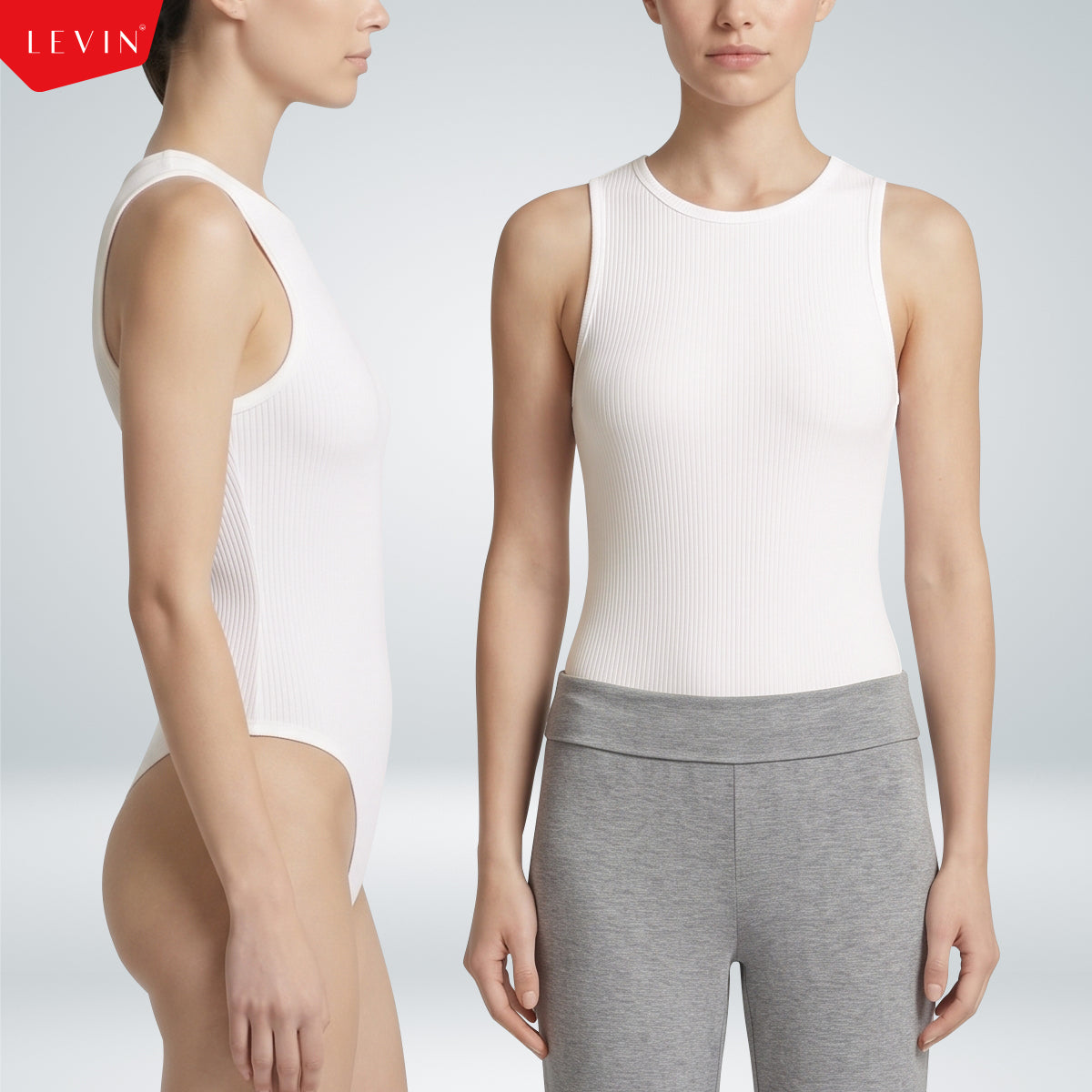 Women's Sleeveless Ribbed Stretch Bodysuit