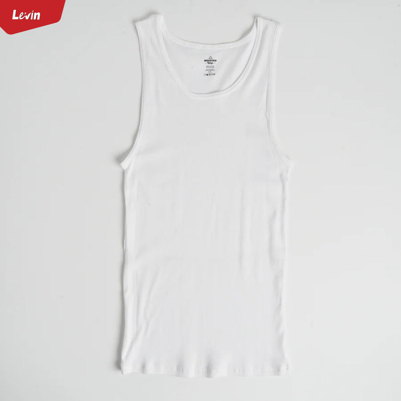Men's Fitted Ribbed Scoop neck Cotton Tank Top