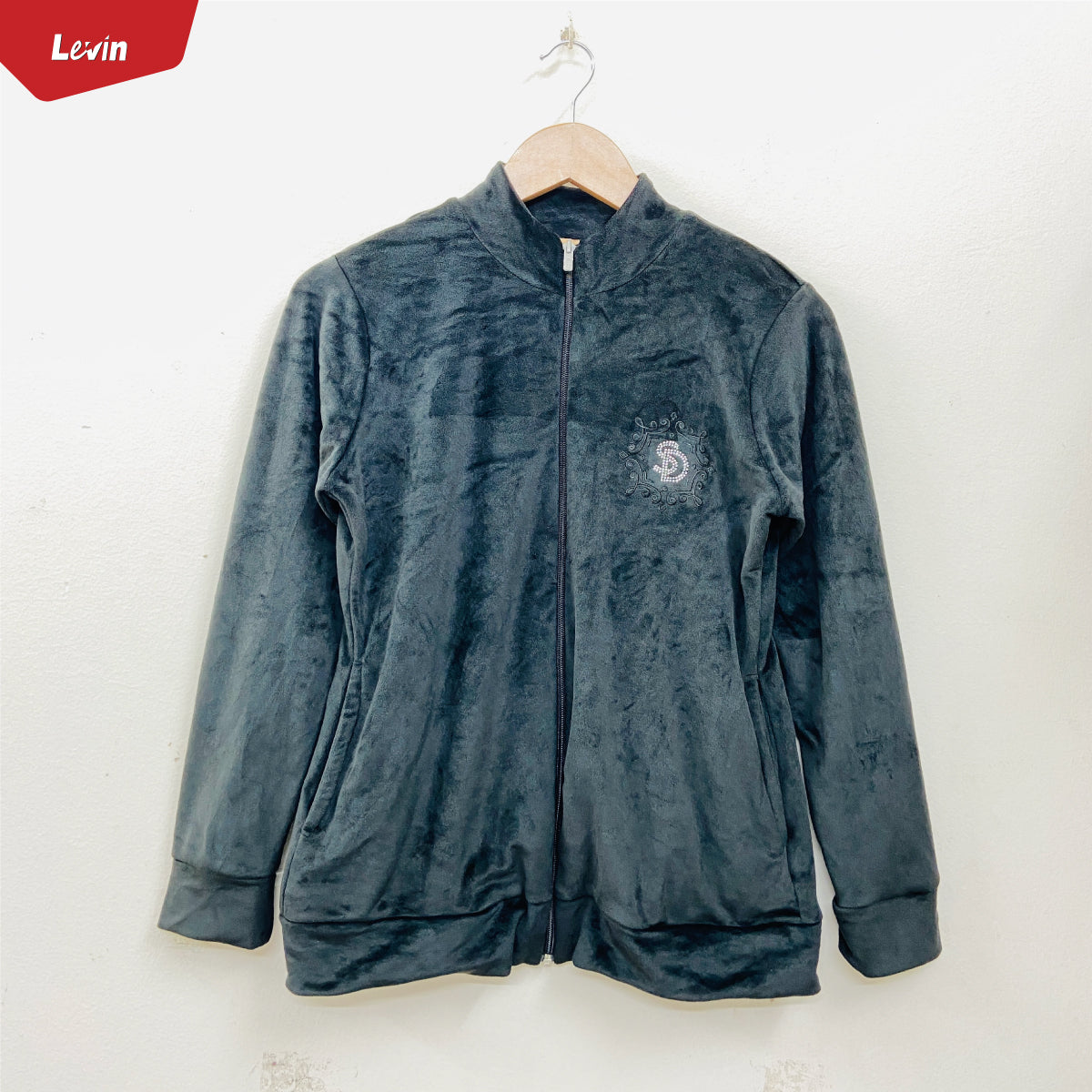 Women's Full Zipper Velvet Jacket