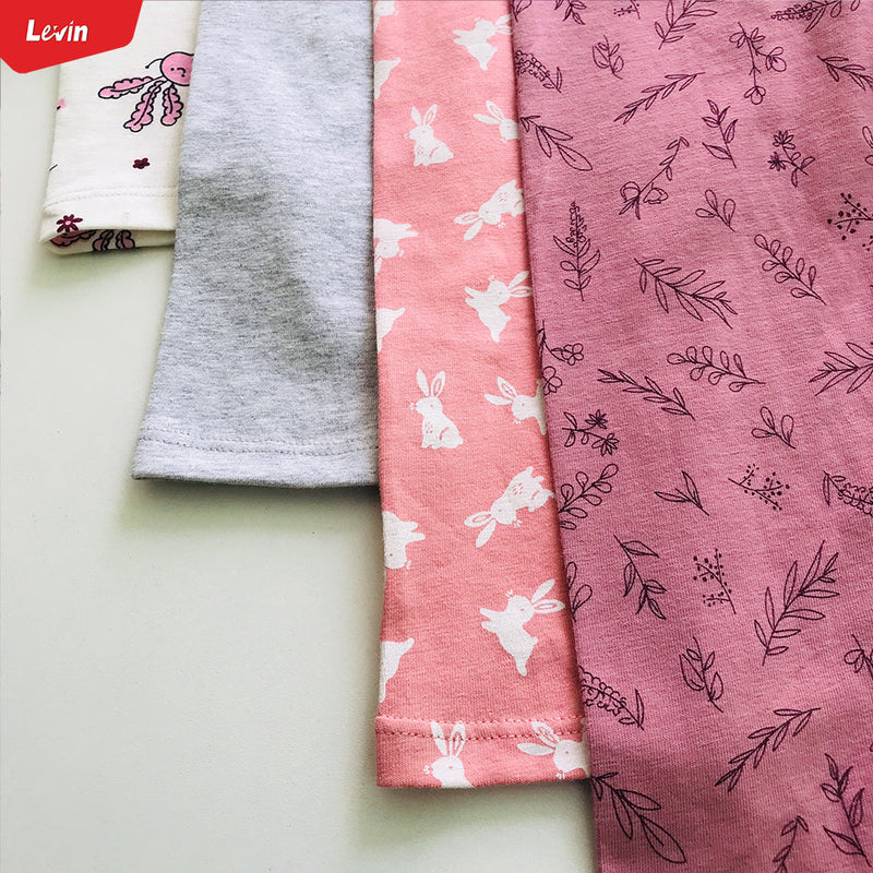 Pack of 3 Assorted Toddler Girls Cotton Stretch Printed Leggings