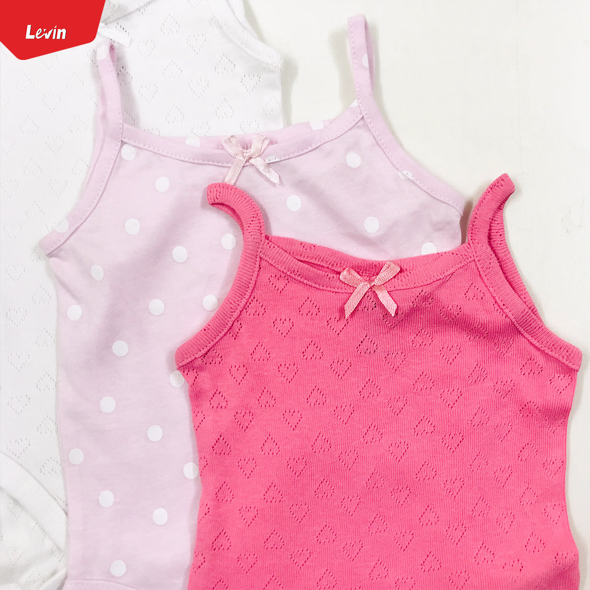 Girls Organic Cotton Sleeveless Camisole Rompers.