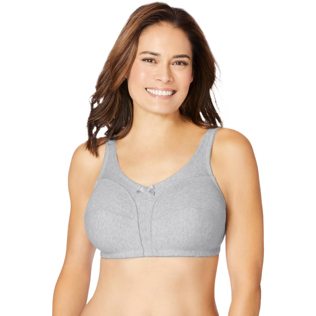 Womens Plus Size Solid Wireless Back Close Adjustable Straps Bra